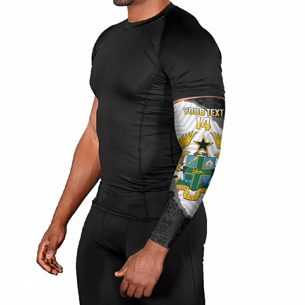 Custom Ghana Football Arm Sleeves 2026 Go Black Stars Black Adinkra Pattern - African Pride