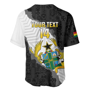 Custom Ghana Football Baseball Jersey 2026 Go Black Stars Black Adinkra Pattern LT14