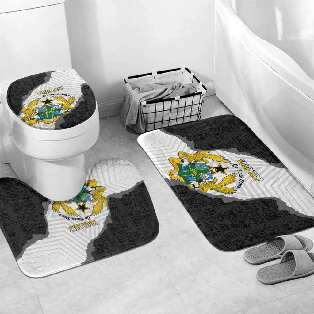 Custom Ghana Football Bathroom Set 2026 Go Black Stars Black Adinkra Pattern - African Pride