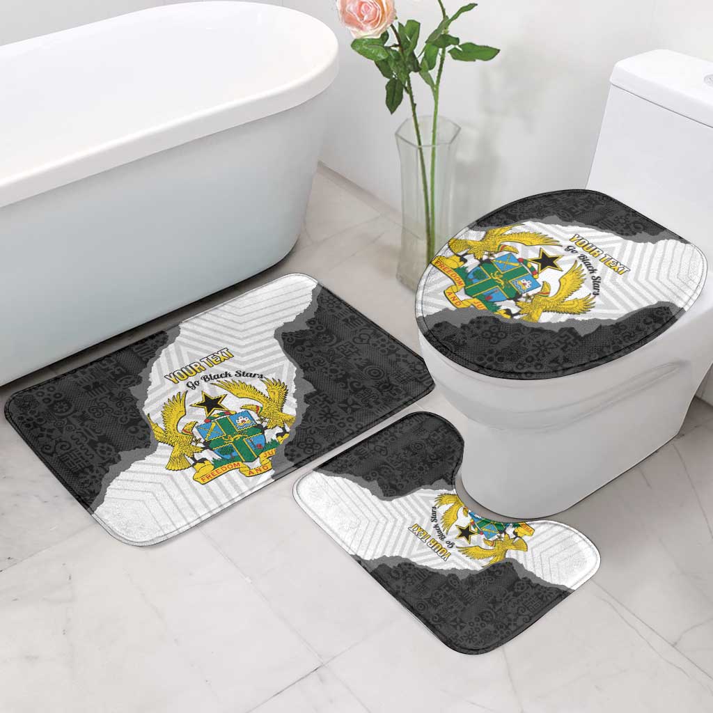 Custom Ghana Football Bathroom Set 2026 Go Black Stars Black Adinkra Pattern - African Pride
