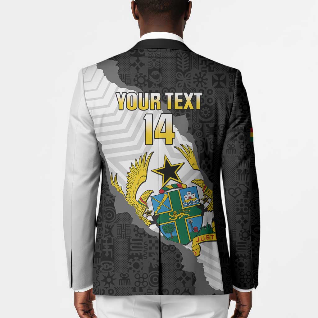 Custom Ghana Football Blazer 2026 Go Black Stars Black Adinkra Pattern - African Pride