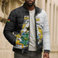 Custom Ghana Football Bomber Puffer Jacket 2026 Go Black Stars Black Adinkra Pattern - African Pride