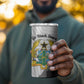 Custom Ghana Football 4 in 1 Can Cooler Tumbler 2026 Go Black Stars Black Adinkra Pattern - African Pride