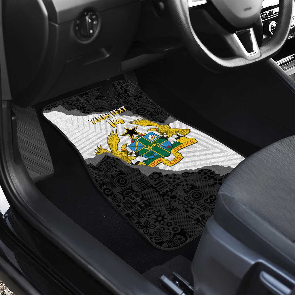 Custom Ghana Football Car Mats 2026 Go Black Stars Black Adinkra Pattern - African Pride