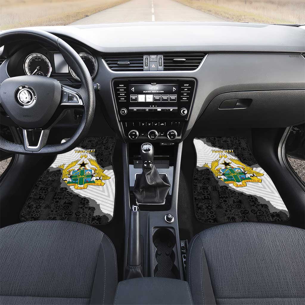 Custom Ghana Football Car Mats 2026 Go Black Stars Black Adinkra Pattern - African Pride