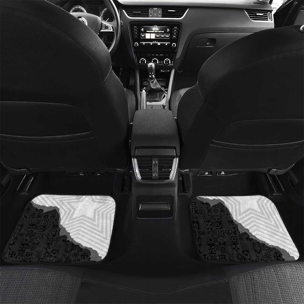 Custom Ghana Football Car Mats 2026 Go Black Stars Black Adinkra Pattern - African Pride