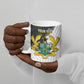 Custom Ghana Football Ceramic Mug 2026 Go Black Stars Black Adinkra Pattern - African Pride