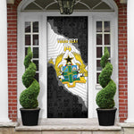 Custom Ghana Football Door Cover 2026 Go Black Stars Black Adinkra Pattern - African Pride