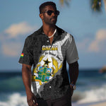 Custom Ghana Football Hawaiian Shirt 2026 Go Black Stars Black Adinkra Pattern LT14