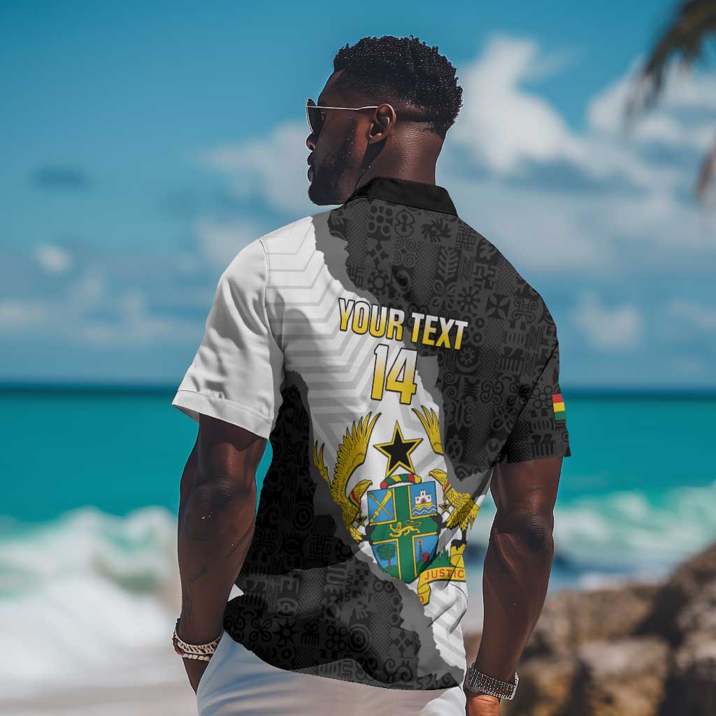 Custom Ghana Football Hawaiian Shirt 2026 Go Black Stars Black Adinkra Pattern LT14