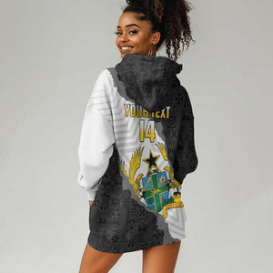 Custom Ghana Football Hoodie Dress 2026 Go Black Stars Black Adinkra Pattern - African Pride