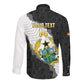 Custom Ghana Football Long Sleeve Button Shirt 2026 Go Black Stars Black Adinkra Pattern - African Pride