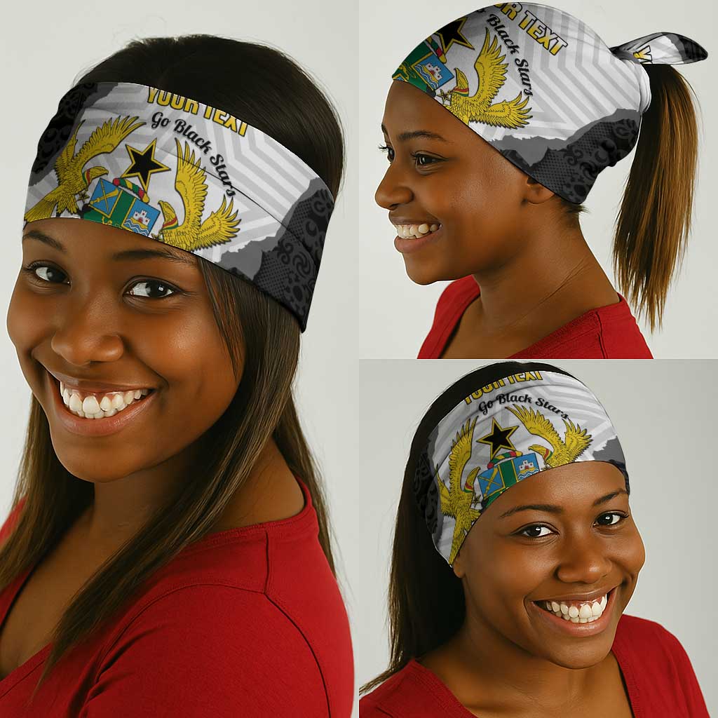 Custom Ghana Football Neck Gaiter 2026 Go Black Stars Black Adinkra Pattern - African Pride