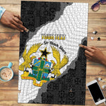 Custom Ghana Football Puzzle 2026 Go Black Stars Black Adinkra Pattern - African Pride