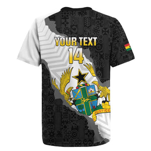 Custom Ghana Football Rugby Jersey 2026 Go Black Stars Black Adinkra Pattern LT14