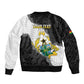 Custom Ghana Football Sleeve Zip Bomber Jacket 2026 Go Black Stars Black Adinkra Pattern - African Pride