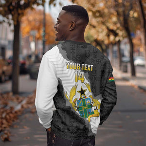 Custom Ghana Football Sweatshirt 2026 Go Black Stars Black Adinkra Pattern - African Pride
