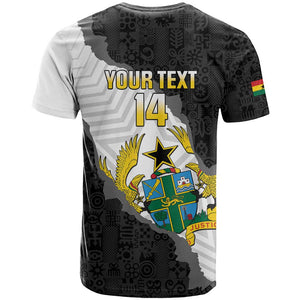Custom Ghana Football T shirt 2026 Go Black Stars Black Adinkra Pattern LT14