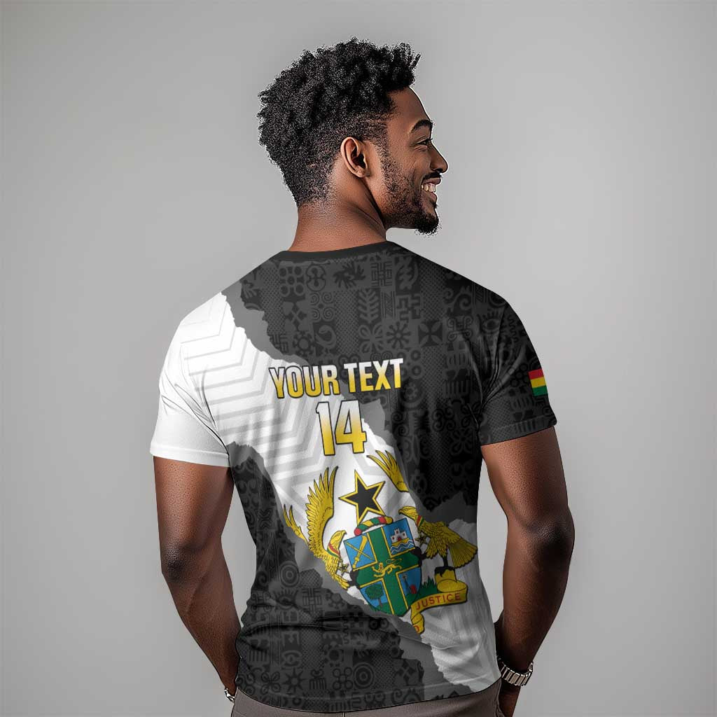 Custom Ghana Football T shirt 2026 Go Black Stars Black Adinkra Pattern LT14