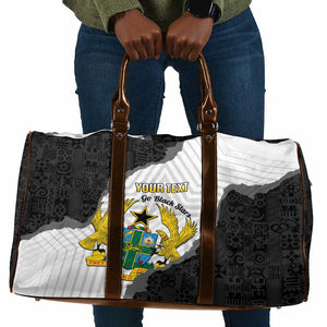 Custom Ghana Football Travel Bag 2026 Go Black Stars Black Adinkra Pattern - African Pride
