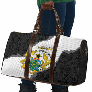 Custom Ghana Football Travel Bag 2026 Go Black Stars Black Adinkra Pattern - African Pride