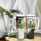 Custom Ghana Football Tumbler With Handle 2026 Go Black Stars Black Adinkra Pattern - African Pride