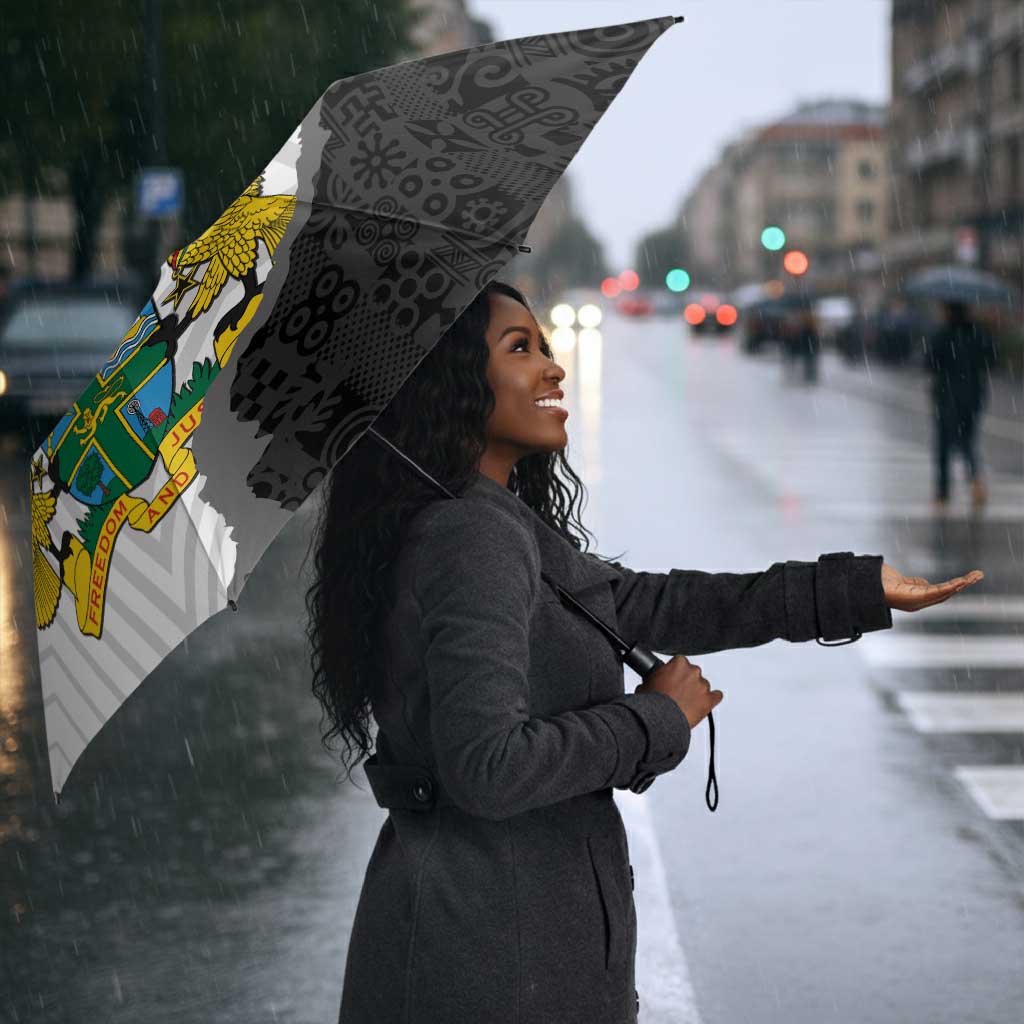 Custom Ghana Football Umbrella 2026 Go Black Stars Black Adinkra Pattern - African Pride