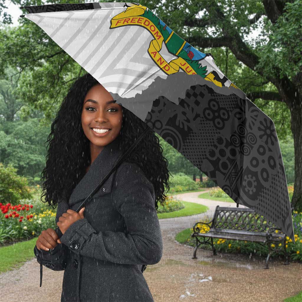 Custom Ghana Football Umbrella 2026 Go Black Stars Black Adinkra Pattern - African Pride