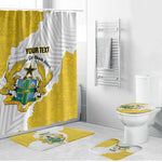Custom Ghana Football Bathroom Set 2026 Go Black Stars Yellow Adinkra Pattern - African Pride