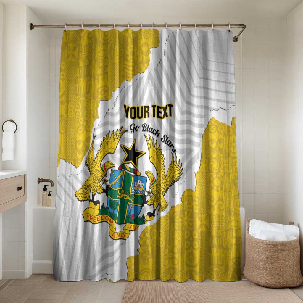 Custom Ghana Football Bathroom Set 2026 Go Black Stars Yellow Adinkra Pattern - African Pride
