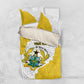 Custom Ghana Football Bedding Set 2026 Go Black Stars Yellow Adinkra Pattern - African Pride