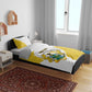 Custom Ghana Football Bedding Set 2026 Go Black Stars Yellow Adinkra Pattern - African Pride