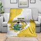 Custom Ghana Football Blanket 2026 Go Black Stars Yellow Adinkra Pattern - African Pride