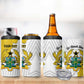 Custom Ghana Football 4 in 1 Can Cooler Tumbler 2026 Go Black Stars Yellow Adinkra Pattern - African Pride
