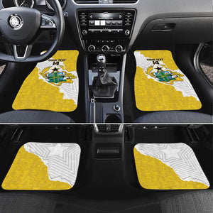Custom Ghana Football Car Mats 2026 Go Black Stars Yellow Adinkra Pattern - African Pride