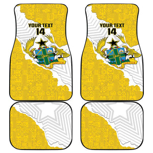 Custom Ghana Football Car Mats 2026 Go Black Stars Yellow Adinkra Pattern - African Pride