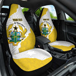 Custom Ghana Football Car Seat Cover 2026 Go Black Stars Yellow Adinkra Pattern - African Pride