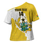 Custom Ghana Football Cross Shoulder Shirt 2026 Go Black Stars Yellow Adinkra Pattern - African Pride