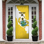 Custom Ghana Football Door Cover 2026 Go Black Stars Yellow Adinkra Pattern - African Pride