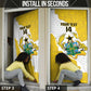 Custom Ghana Football Door Cover 2026 Go Black Stars Yellow Adinkra Pattern - African Pride