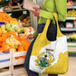 Custom Ghana Football Grocery Bag 2026 Go Black Stars Yellow Adinkra Pattern - African Pride