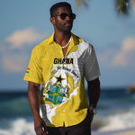 Custom Ghana Football Hawaiian Shirt 2026 Go Black Stars Yellow Adinkra Pattern LT14
