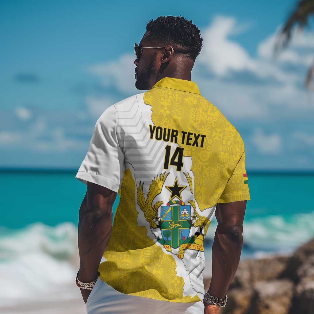 Custom Ghana Football Hawaiian Shirt 2026 Go Black Stars Yellow Adinkra Pattern LT14
