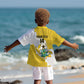 Custom Ghana Football Kid Hawaiian Shirt 2026 Go Black Stars Yellow Adinkra Pattern LT14