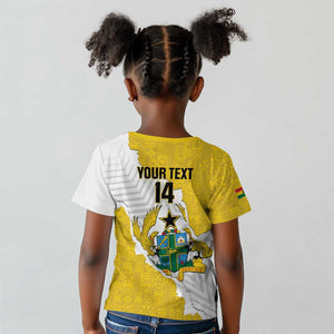 Custom Ghana Football Kid T shirt 2026 Go Black Stars Yellow Adinkra Pattern LT14