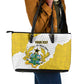 Custom Ghana Football Leather Tote Bag 2026 Go Black Stars Yellow Adinkra Pattern - African Pride