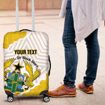 Custom Ghana Football Luggage Cover 2026 Go Black Stars Yellow Adinkra Pattern - African Pride