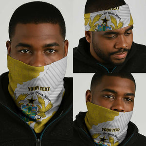 Custom Ghana Football Neck Gaiter 2026 Go Black Stars Yellow Adinkra Pattern - African Pride