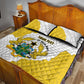 Custom Ghana Football Quilt Bed Set 2026 Go Black Stars Yellow Adinkra Pattern - African Pride