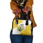 Custom Ghana Football Shoulder Handbag 2026 Go Black Stars Yellow Adinkra Pattern - African Pride